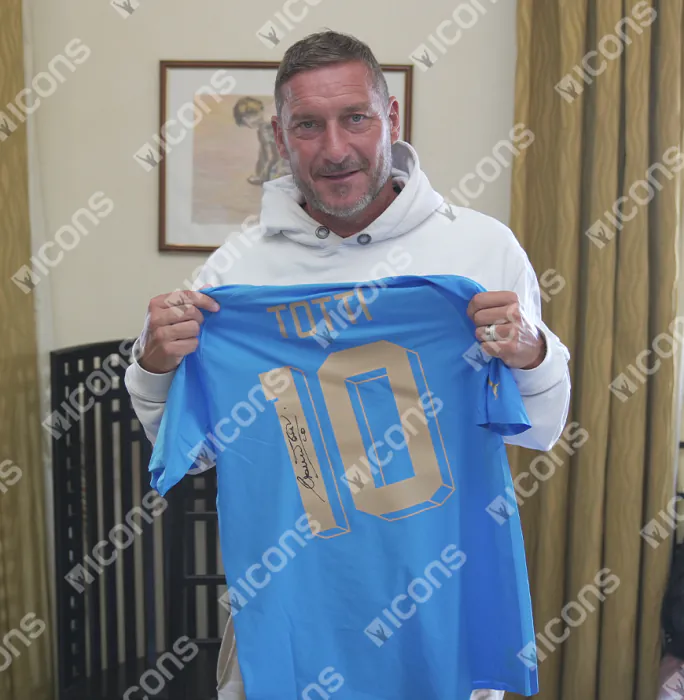 Francesco Totti Back Signed Italy 2022-23 Home Shirt In Deluxe