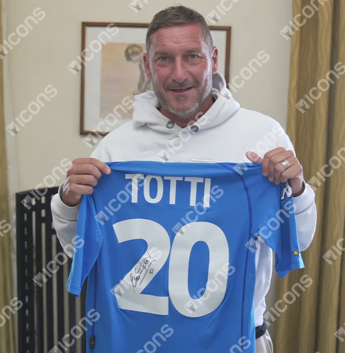 Francesco Totti Autographed Italy 2000-01 Home Jersey In Classic Frame