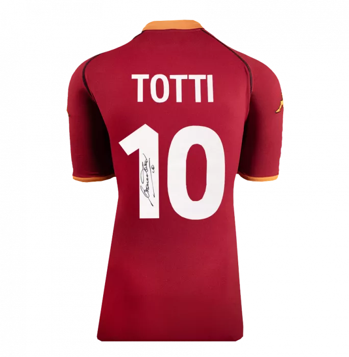 Francesco Totti Back Signed AS Roma 2001-02 Home Shirt In