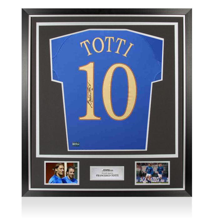 Francesco Totti Autographed Italy 2004-06 Home Jersey In Classic Frame