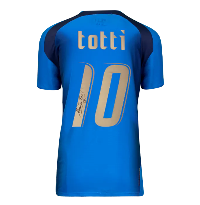 記念グッズ Francesco Totti Signed shirt Azzuri 2006 Francesco Totti Official 2006 FIFA World Cup™ Back Signed and
