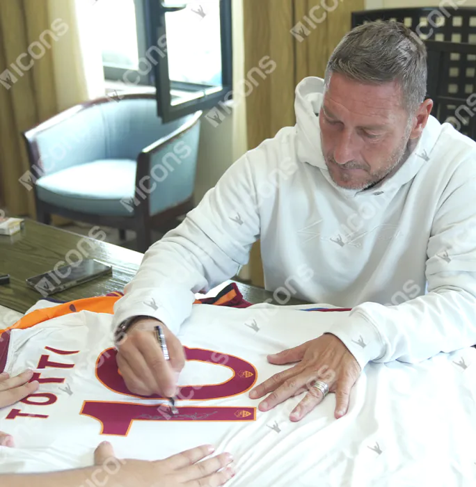 Francesco Totti Back Signed AS Roma 2013-14 Player Issue Third