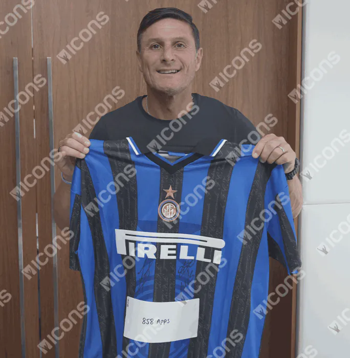 Javier Zanetti Front Signed Internazionale 1998 Home Shirt - 