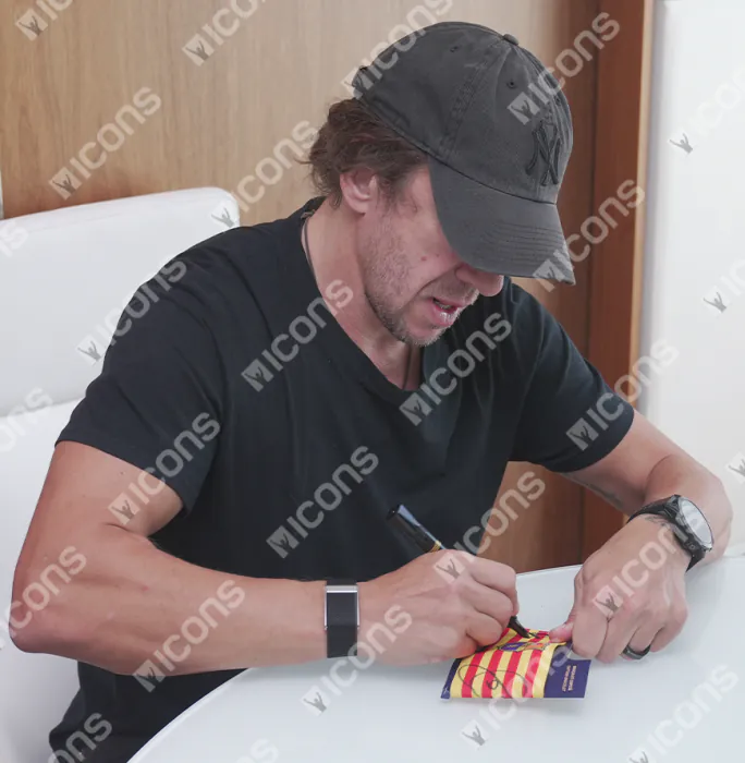 Carles Puyol & Xavi Dual Signed Official FC Barcelona Signed and