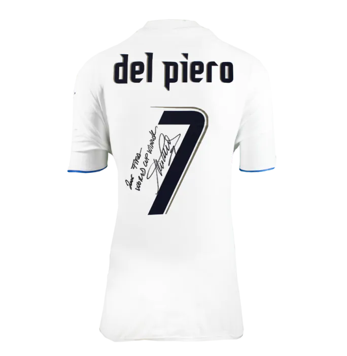 Alessandro Del Piero Back Signed Italy 2006 Away Shirt - 