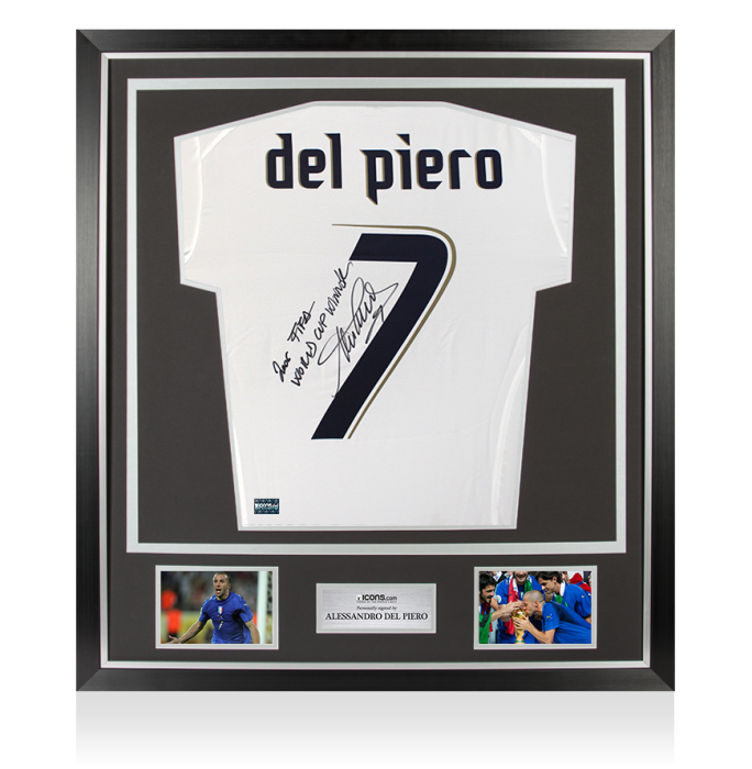 Alessandro Del Piero Back Signed Italy 2006 Away Shirt - 