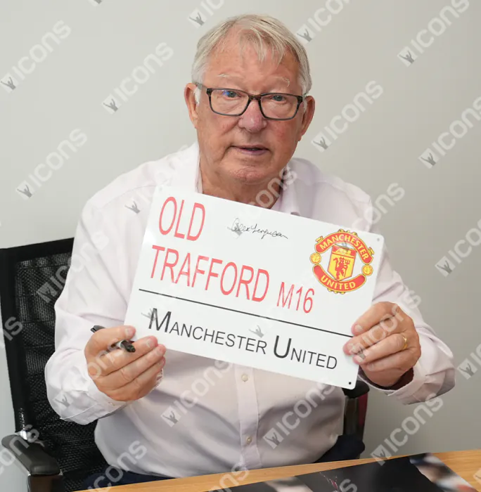 Sir Alex Ferguson Signed Old Trafford Street Sign