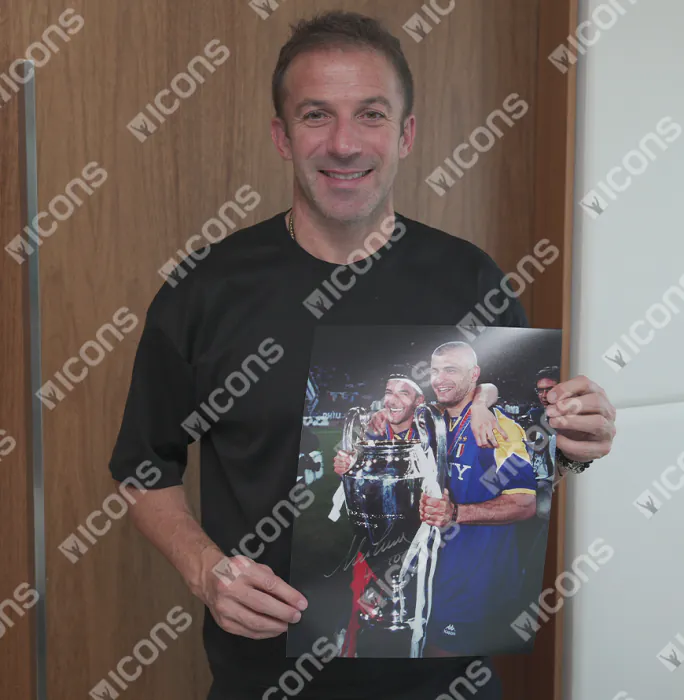 Alessandro Del Piero Signed Juventus Photo In Black Wooden Frame