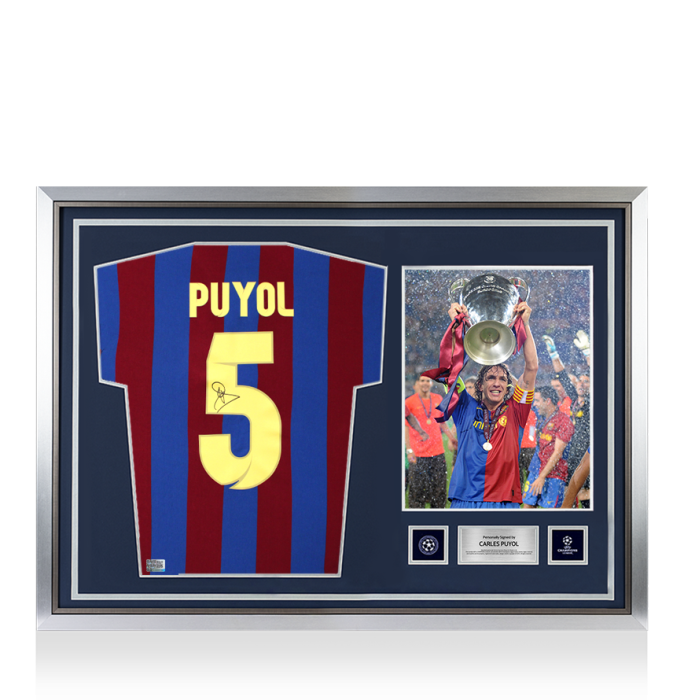 Carles Puyol Official UEFA Champions League Back Signed and Hero
