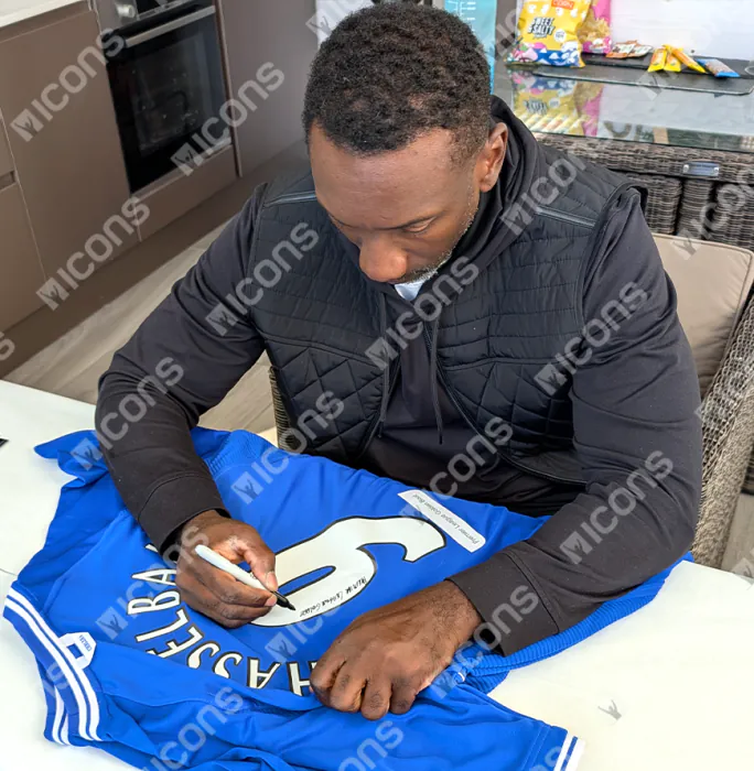 Jimmy Floyd Hasselbaink Back Signed Chelsea 2000 Home Shirt