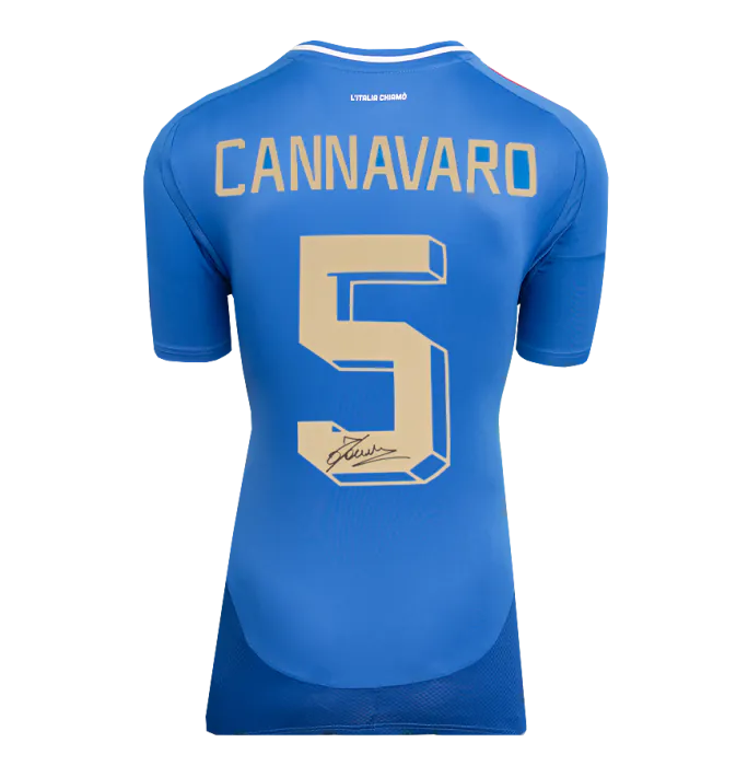 Fabio Cannavaro Back Signed Italy 2024-25 Home Shirt In Deluxe