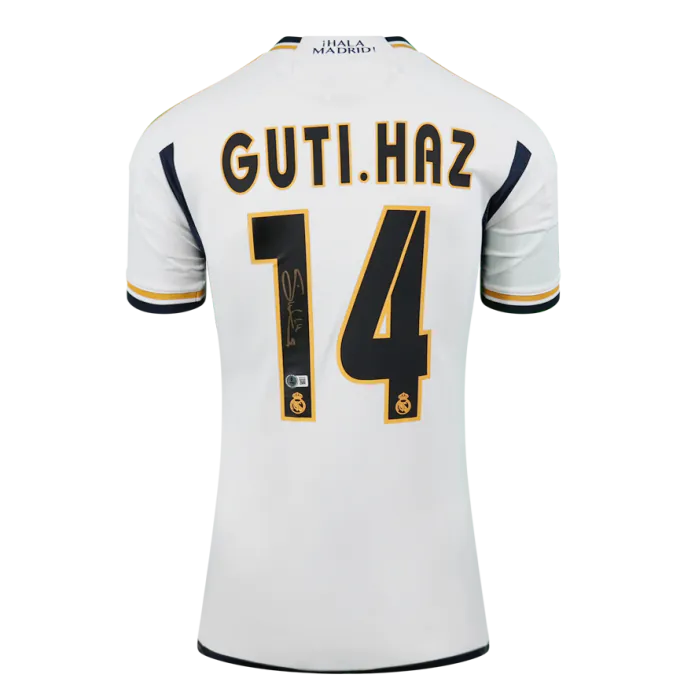 Guti Hernandez Back Signed Real Madrid 2023-24 Home Shirt In Hero