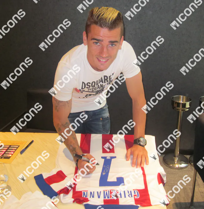 Chemise Antoine Griezmann Atletico Madrid Matchworn Signée - Match De Champions League, Avec COA