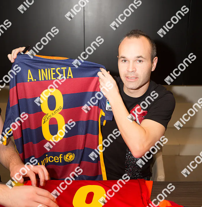 ウェア 2015-16 Barcelona  Shirt A.Iniesta Andres Iniesta Back Signed and Framed Barcelona 2015-16 Home Shirt