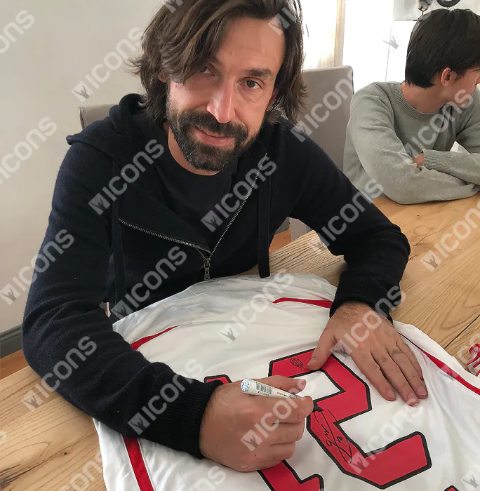 Andrea Pirlo Back Signed AC Milan 2006-07 Away Shirt In Classic