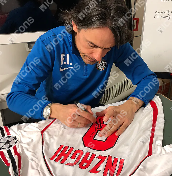 Filippo Inzaghi Back Signed AC Milan 2006-07 Away Shirt In Classic