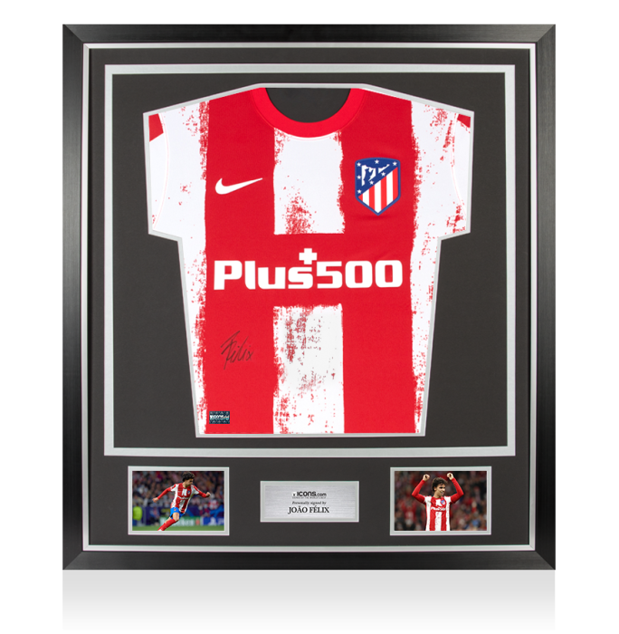 Joao Felix Front Signed Atletico Madrid 2021-22 Home Shirt In