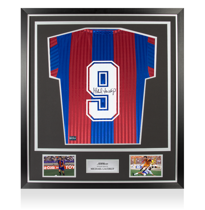 Michael Laudrup Back Signed FC Barcelona 1992 Home Shirt In