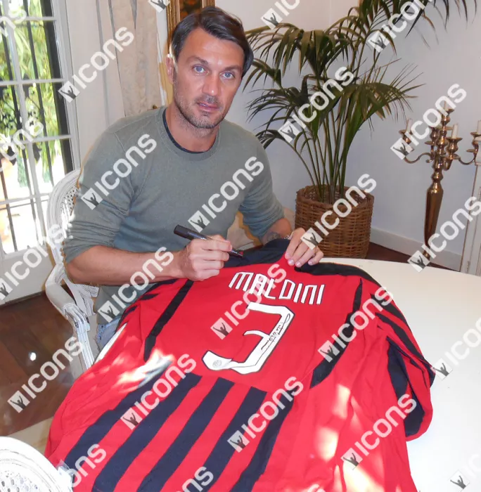 Paolo Maldini Signed AC Milan 2007-08 Home Shirt
