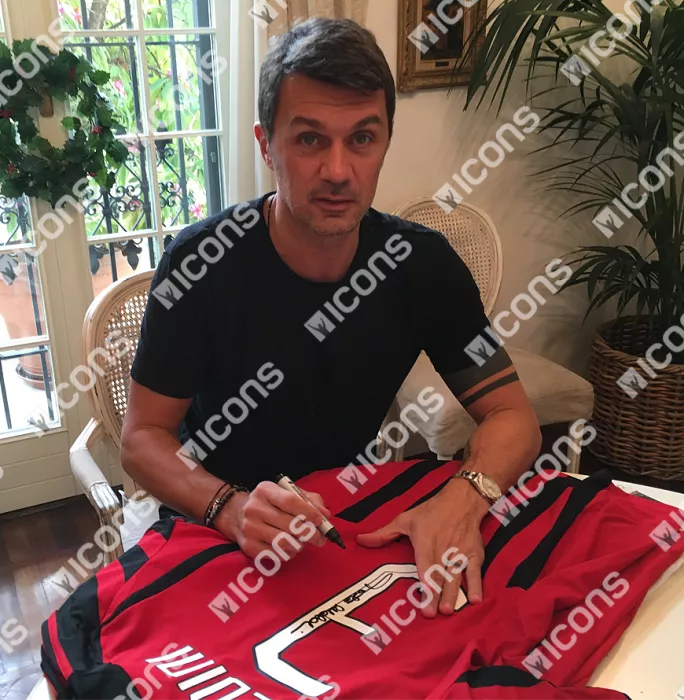 PAOLO MALDINI マルディーニ　直筆サイン入り写真 ICONS.com Paolo Maldini Signed AC Milan Photo: 2007 UEFA Champions