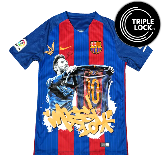 Lionel Messi Signed FC Barcelona 2016-17 Home Shirt In Hero Frame