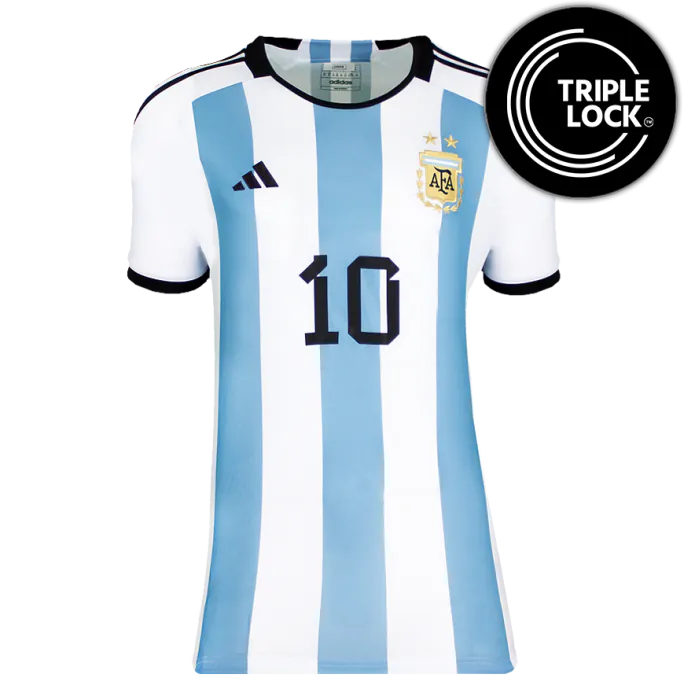 メッシ FIFAワールドカップサインフレーム入りアルゼンチン2022ホームシャツ Lionel Messi Official FIFA World Cup™ 2022 Back Signed and Hero