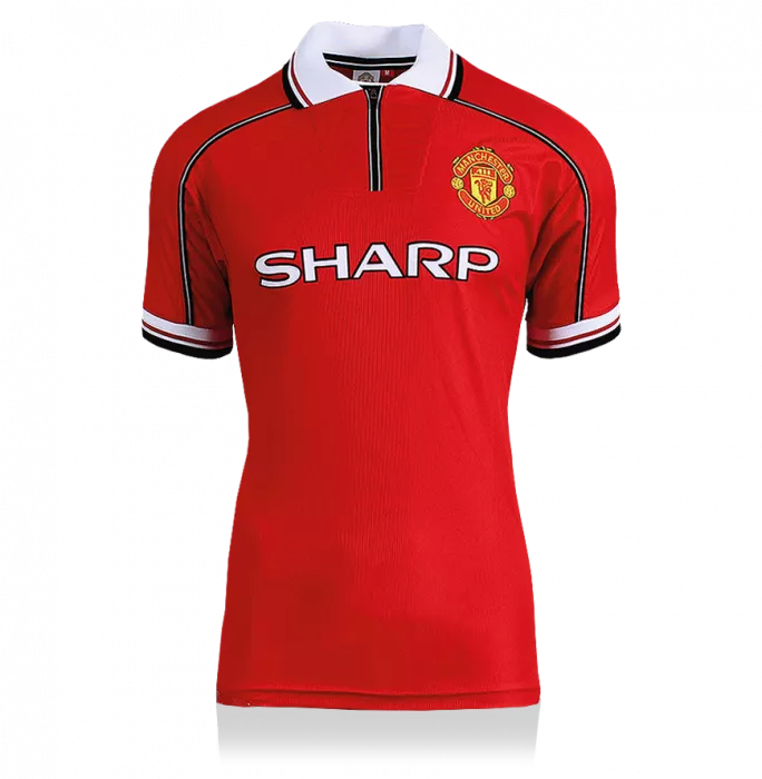 1999 Manchester United giggsユニフォーム Ryan Giggs Back Signed Manchester United 1999 Home Shirt