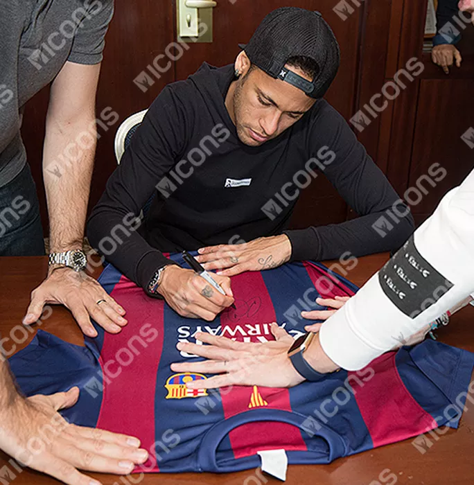 Neymar Jr Front Signed FC Barcelona 2014-15 Home Shirt: 2015