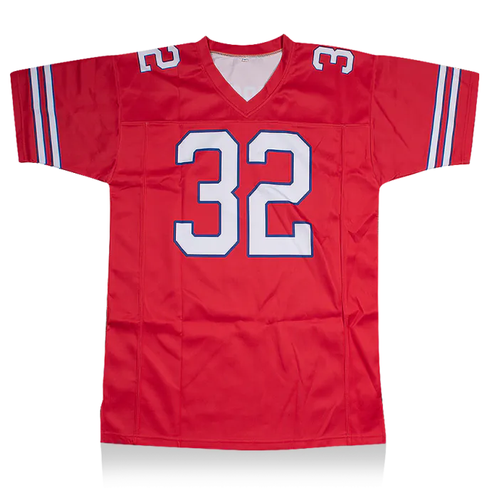 OJ Simpson Back Signed Red and White American Football Jersey