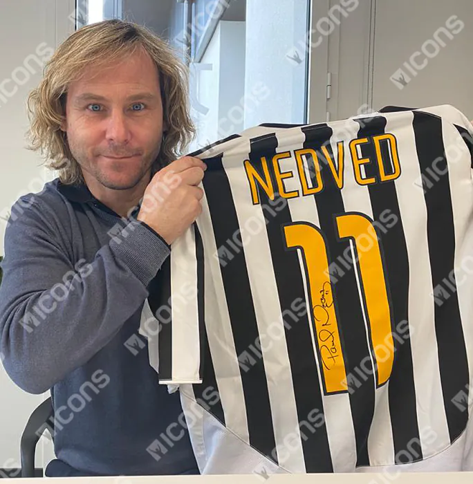 Pavel Nedved Back Signed Juventus 2003-04 Home Shirt In Classic Frame