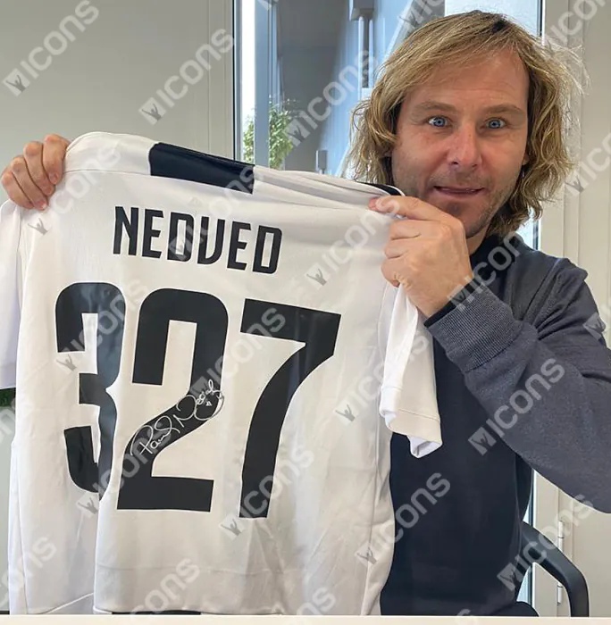 Pavel Nedved Back Signed Juventus 2018-19 Home Shirt In Classic