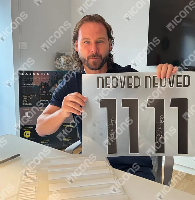 Pavel Nedved Back Signed Juventus 2021-22 Home Shirt With Fan