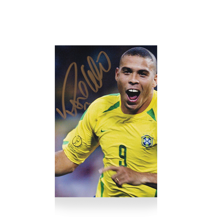 ロナウド 2002ワールドカップ 直筆サイン写真 Ronaldo Signed Mini Brazil Photo: 2002 FIFA World Cup Winner