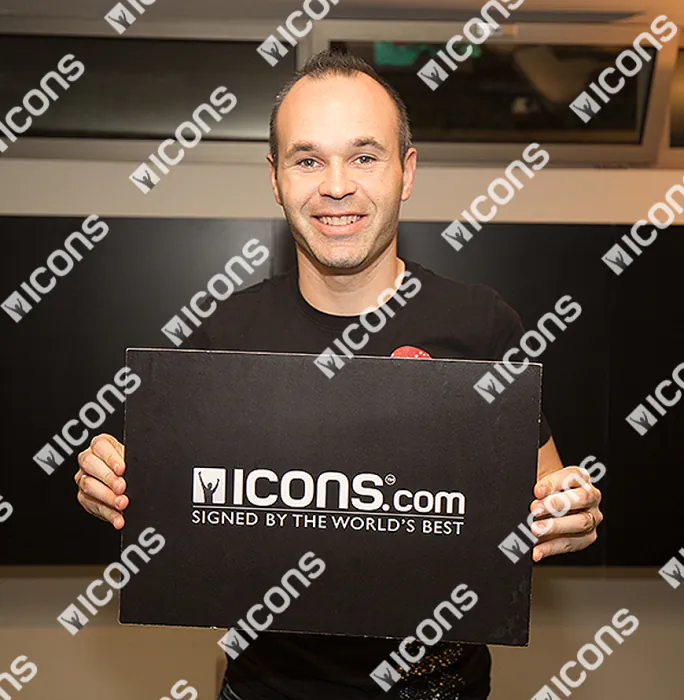 Andres Iniesta Back Signed FC Barcelona 2015-16 Home Shirt With