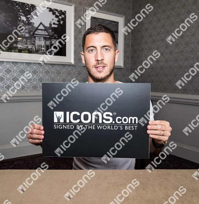Eden Hazard Back Signed Chelsea 2014-15 Home Shirt With Fan Style