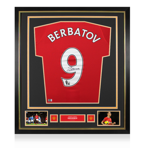 Dimitar Berbatov Official Manchester United Front Signed and Framed 2011-12 Home Shirt