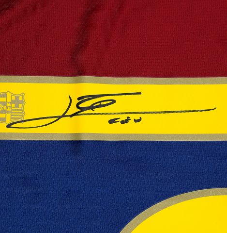 Lionel Messi Official FC Barcelona Back Signed and Framed 2007-08 Home Shirt