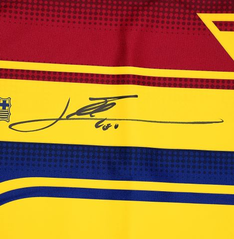Lionel Messi Official UEFA Champions League Back Signed and Framed FC Barcelona 2020-21 Home Shirt