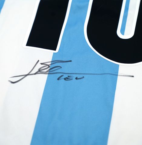 Lionel Messi Back Signed Argentina 2011-13 Home Shirt In Hero Frame: Option 1