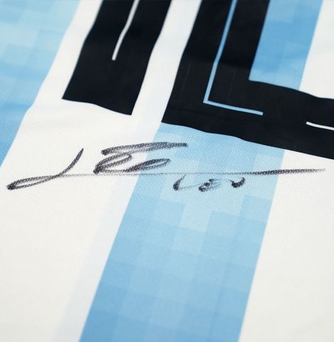 Lionel Messi Official 2018 FIFA World Cup™ Back Signed and Hero Framed Argentina 2018-19 Home Shirt