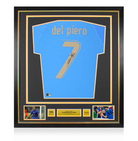 Alessandro Del Piero Official FIFA World Cup™ Back Signed and Framed Italy 2022-23 Home Shirt
