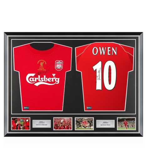 Steven Gerrard & Michael Owen Signed Liverpool Shirts In Classic Dual Frame