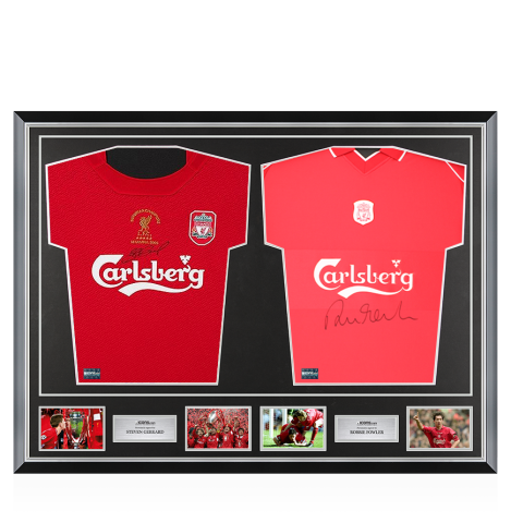 Steven Gerrard & Robbie Fowler Signed Liverpool Shirts In Classic Dual Frame