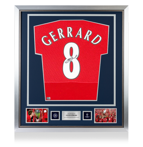 Steven Gerrard Official UEFA Champions League Back Signed and Framed Liverpool 2005 Home Shirt: UEFA Champions League Final Edition - Bronze Bundle Steven Gerrard Official UEFA Champions League Back Signed and Framed Liverpool 2005 Home Shirt: UEFA Champions League Final Edition - Bronze Bundle