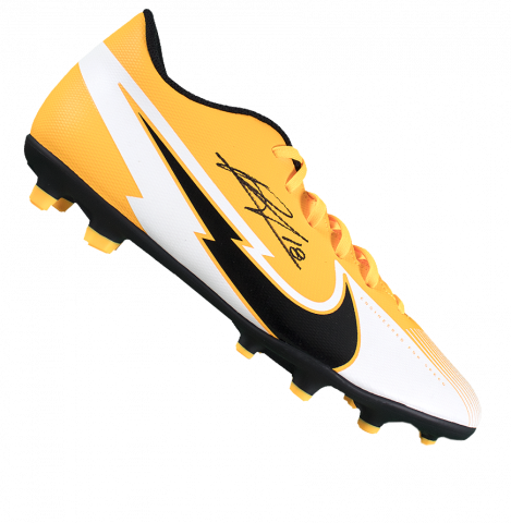 Bruno Fernandes Signed Orange and White Mercurial Vapor Boot