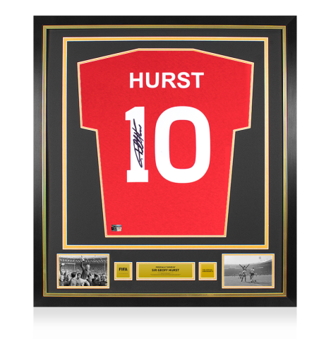 Sir Geoff Hurst Official FIFA World Cup™ Signed and Framed T-Shirt - Number 10