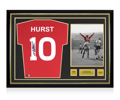 Sir Geoff Hurst Official FIFA World Cup™ Signed and Hero Framed T-Shirt - Number 10