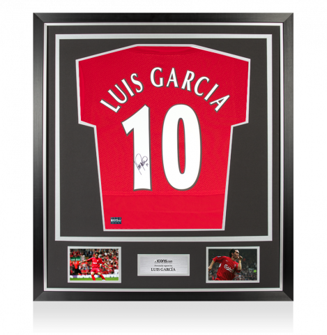 Luis Garcia Back Signed Liverpool FC 2005 Home Shirt In Classic Frame