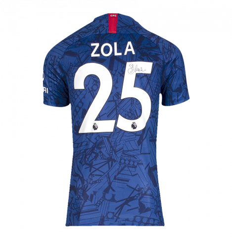 Gianfranco Zola Back Signed Chelsea 2019-20 Home Shirt
