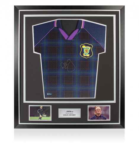 Colin Hendry Front Signed Scotland 1996 Home Shirt In Classic Frame
